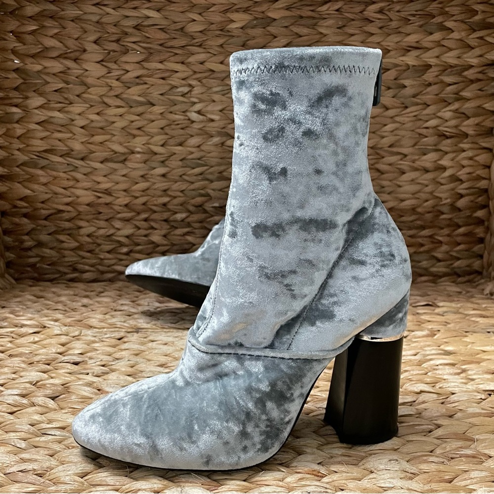 3.1 Phillip Lim Light Gray Velvet Boots Zipper